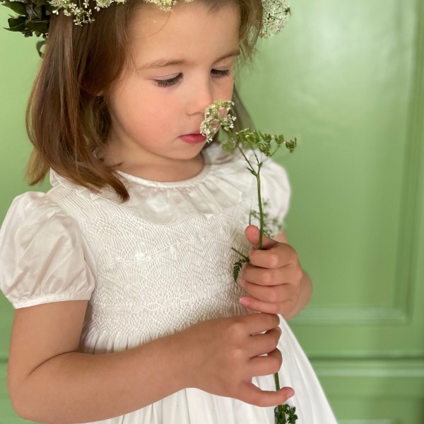 Diana Special Occasion Dress with Madonna Lily Hand Smocking Diana Special Occasion Dress with Madonna Lily Hand Smocking