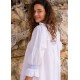 Bessie Coleman Women's Dress Moonstone Cotton with Cornflower Hand Smocking Bessie Coleman Women's Dress Moonstone Cotton with Cornflower Hand Smocking