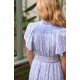 Colette Dress Passionflower Trellis with Delphinium Blue Hand Smocking Colette Dress Passionflower Trellis with Delphinium Blue Hand Smocking
